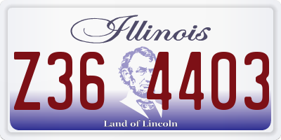 IL license plate Z364403
