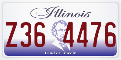 IL license plate Z364476
