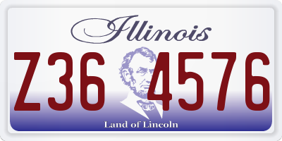 IL license plate Z364576