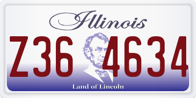 IL license plate Z364634