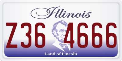 IL license plate Z364666