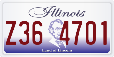 IL license plate Z364701