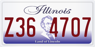 IL license plate Z364707