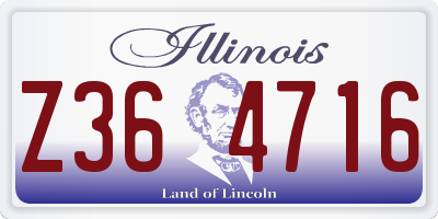 IL license plate Z364716