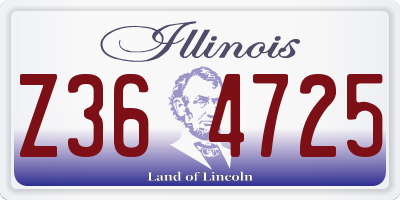 IL license plate Z364725