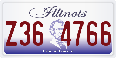 IL license plate Z364766
