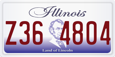 IL license plate Z364804