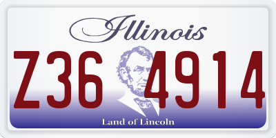 IL license plate Z364914