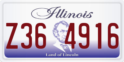 IL license plate Z364916