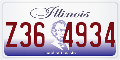 IL license plate Z364934