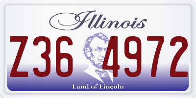 IL license plate Z364972