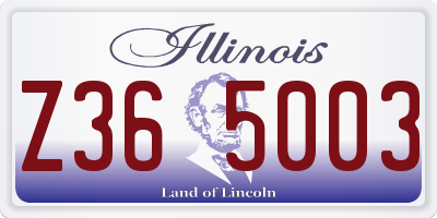 IL license plate Z365003