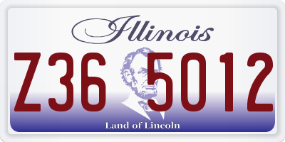 IL license plate Z365012