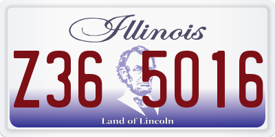 IL license plate Z365016