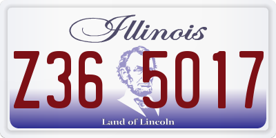 IL license plate Z365017