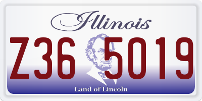 IL license plate Z365019