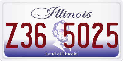 IL license plate Z365025