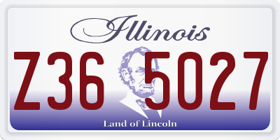 IL license plate Z365027