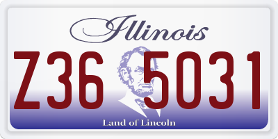 IL license plate Z365031