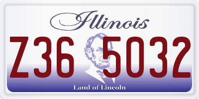 IL license plate Z365032
