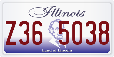IL license plate Z365038