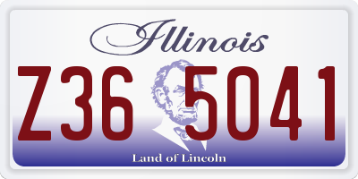 IL license plate Z365041