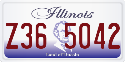 IL license plate Z365042