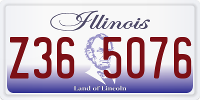 IL license plate Z365076