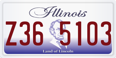 IL license plate Z365103