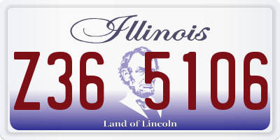 IL license plate Z365106