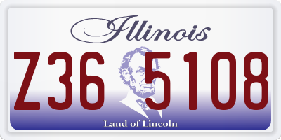 IL license plate Z365108