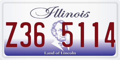 IL license plate Z365114