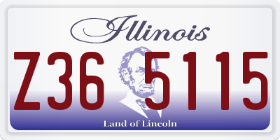 IL license plate Z365115