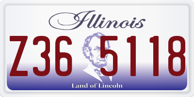IL license plate Z365118
