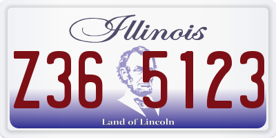 IL license plate Z365123