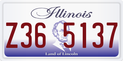 IL license plate Z365137