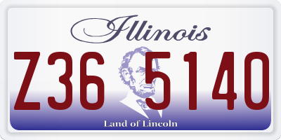 IL license plate Z365140