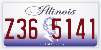 IL license plate Z365141