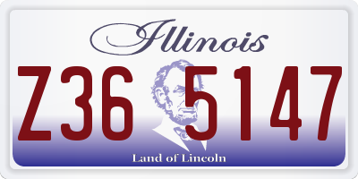IL license plate Z365147