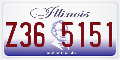 IL license plate Z365151