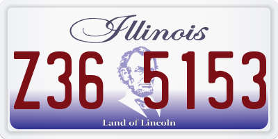 IL license plate Z365153