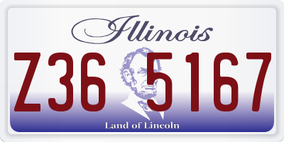 IL license plate Z365167