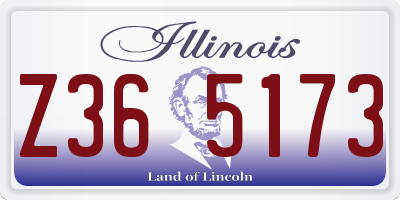 IL license plate Z365173