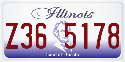 IL license plate Z365178