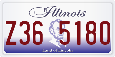 IL license plate Z365180