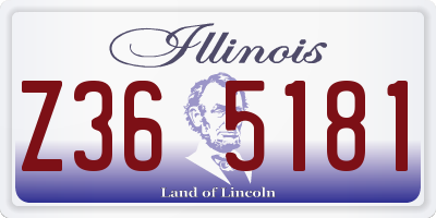 IL license plate Z365181