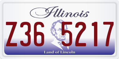 IL license plate Z365217