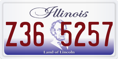 IL license plate Z365257