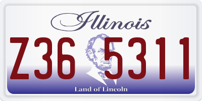 IL license plate Z365311