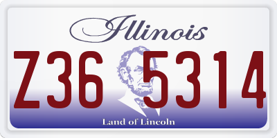 IL license plate Z365314